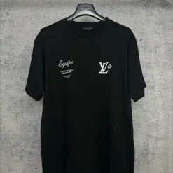 Luxus Louis Vuitton Kurzarm Baumwolle Print Luxus