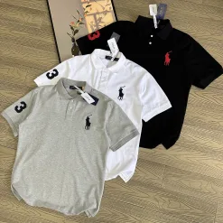 Luxus Ralph Lauren Kurzarm-T-Shirts Schwarz Baumwolle Classic Luxury
