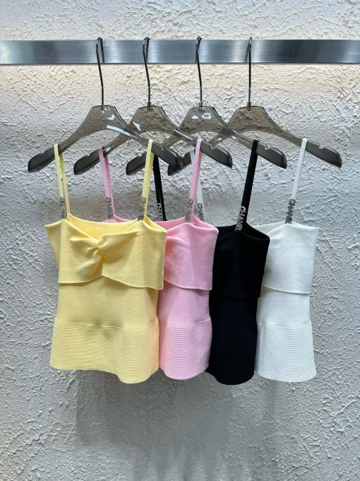 Premium Chanel Hosenträger Gelb Strick Style