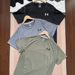 Premium Under Armour Kurzarm Schwarz Seide Atmungsaktiv Luxus
