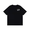 Hochwertiger Louis Vuitton Kurzarm-Baumwoll-Strass-Stil