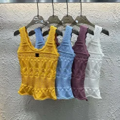 Chanel Weste in Premiumqualität, Gelb, Strick, Luxus