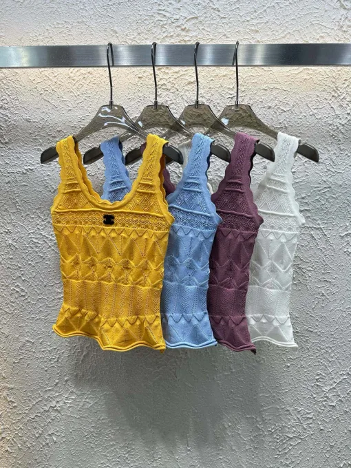 Chanel Weste in Premiumqualität, Gelb, Strick, Luxus