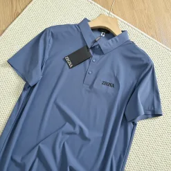 Meistverkauftes Zegna Kurzarmhemd aus schwarzer Seide im klassischen Stil