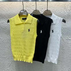 Premium Ralph Lauren Weste, Gelb, Strick, Bestickt