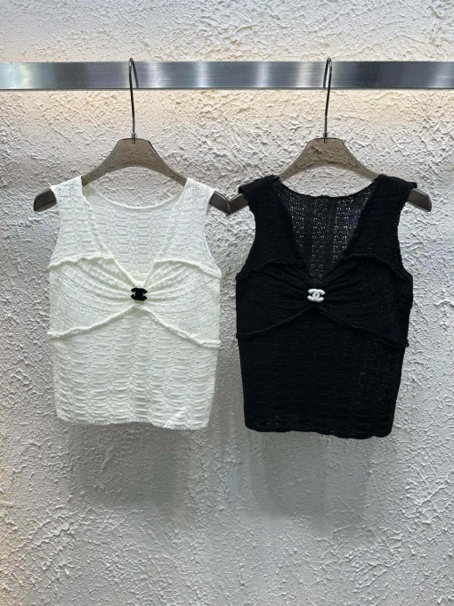 Bestseller Chanel Weste Weiß Strickstil