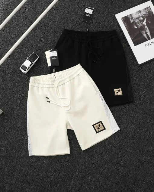 Premium Fendi Shorts Gold bestickte Kollektion