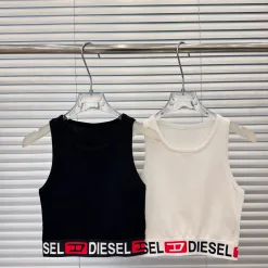 Premium Diesel Weste in Schwarz mit Logo-Strick