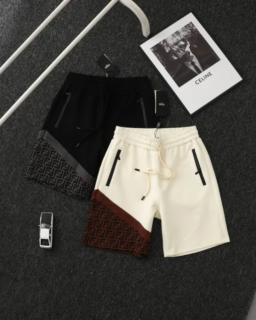 Bestseller Fendi Shorts Schwarzer Baumwolldruckstil