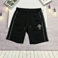 Luxuriöse Chrome Hearts Shorts aus schwarzer Lederstickerei-Kollektion
