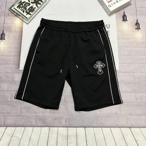 Luxuriöse Chrome Hearts Shorts aus schwarzer Lederstickerei-Kollektion