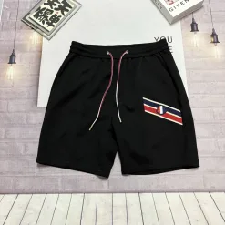Premium Moncler Shorts Schwarze Seide Logo Luxus