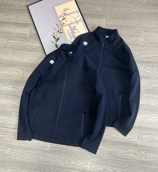 Premium Qualität Descente Mäntel Schwarz Strick Klassischer Stil