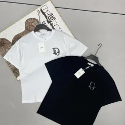 Luxus-Logo-Kollektion aus weißer Baumwolle mit kurzen Ärmeln von Dior