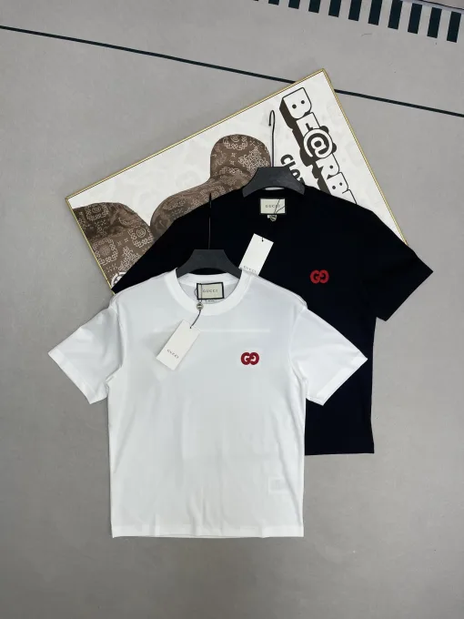 Premium Gucci Kurzarm Weiß Baumwolle Klassisch Luxus