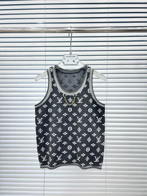 Hochwertige Louis Vuitton Weste Graue Jacquard-Kollektion