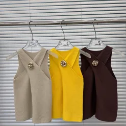 Premium Chanel Weste Braun Strick Kollektion