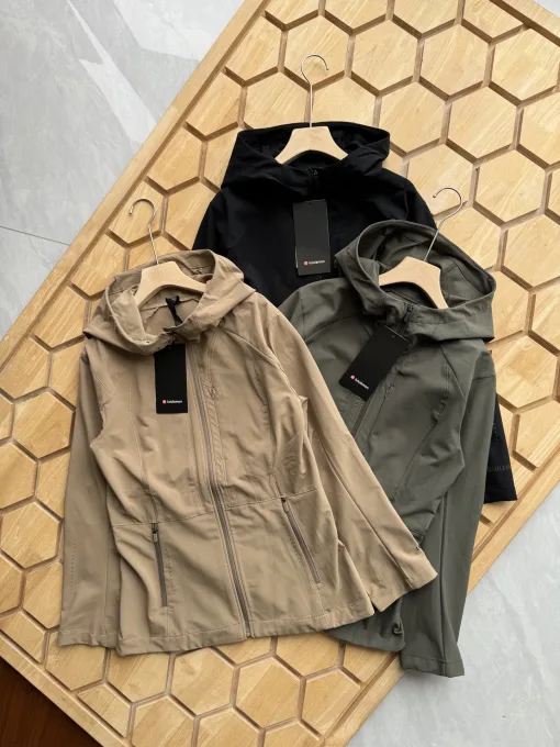 Premium Lululemon Mantel Schwarz Strick Atmungsaktiv Kollektion