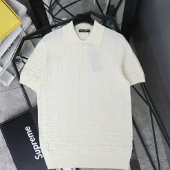 Premium Dolce & Gabbana Kurzarm-T-Shirts aus weißer Wolle im Logo-Stil