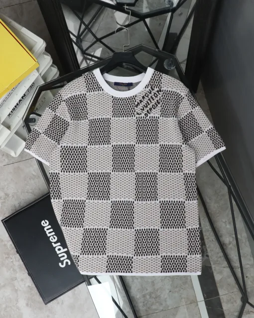 Meistverkaufte Louis Vuitton Kurzarm Strick Logo Luxus