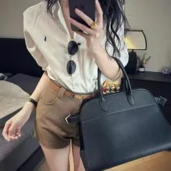 Hochwertiges Ralph Lauren Hemd im Khaki-Leinen-Stickerei-Stil