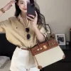 Premium Ralph Lauren Hemd Khaki Leinen Bestickter Stil
