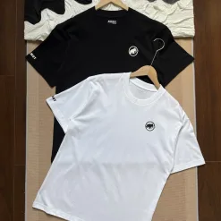 Premium Mammut Kurzarm Schwarz Baumwolle Logo Luxus