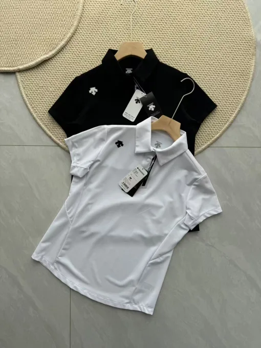 Premium Descente Kurzarm Schwarz Atmungsaktiv Luxus