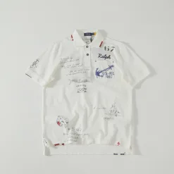 Premium Qualität Ralph Lauren T-Shirts Weiß Bestickt Luxus
