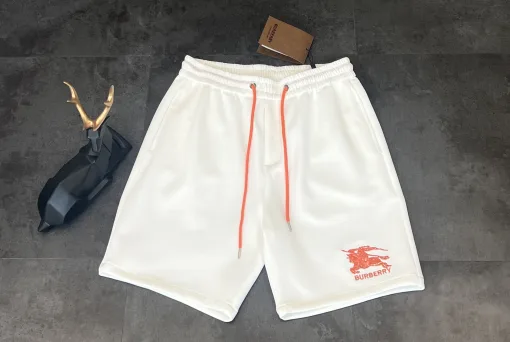 Premium Burberry Shorts Orange Baumwolle Bestickte Kollektion