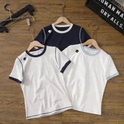 Bestseller Descente Kurzarm Navy Baumwolle Solid Kollektion