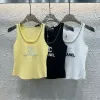 Meistverkaufte Chanel Weste Gelb Strick Bestickt Stil
