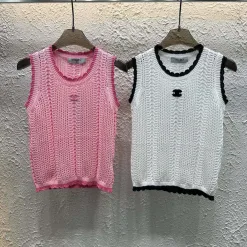 Luxus Chanel Weste Pink Strick Luxus
