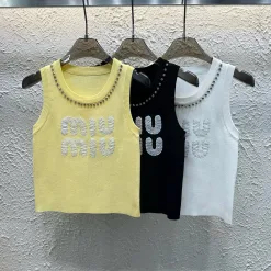 Bestseller Miu Miu Weste Gelb Strick Luxus