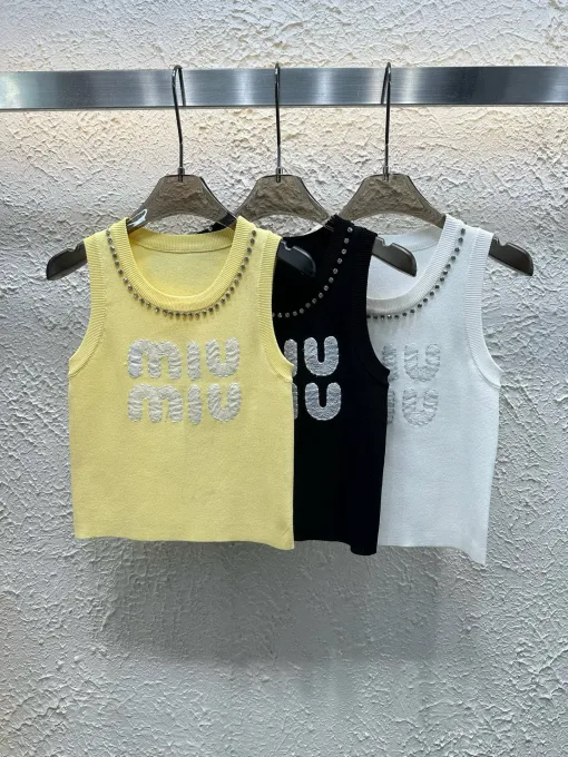 Bestseller Miu Miu Weste Gelb Strick Luxus