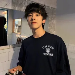 Luxus Fear Of God Kurzarm Schwarz Baumwolle Print Style