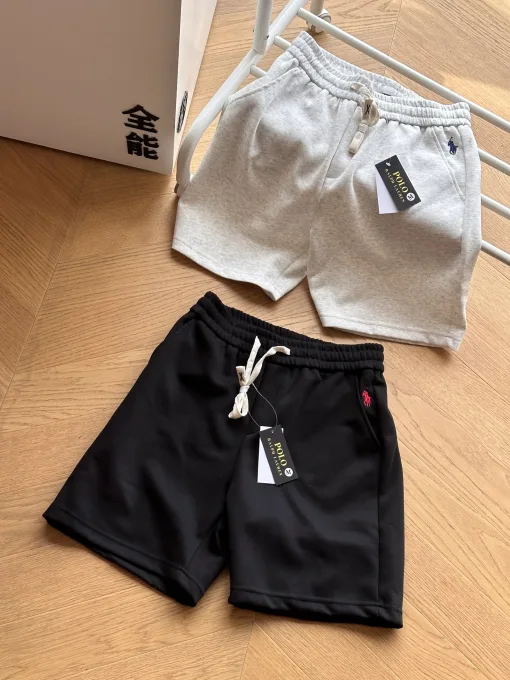 Premium Ralph Lauren Shorts Graue Baumwollstickerei Kollektion