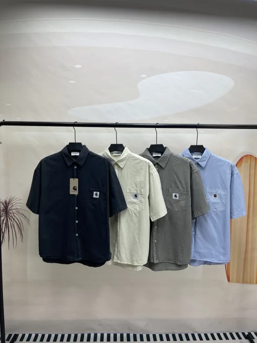 Bestseller Carhartt Kurzarmhemd im Retro-Stil aus schwarzer Baumwolle