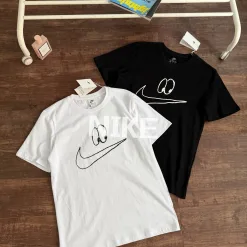 Bestseller Nike Kurzarm Schwarz Baumwolle Klassisch Luxus