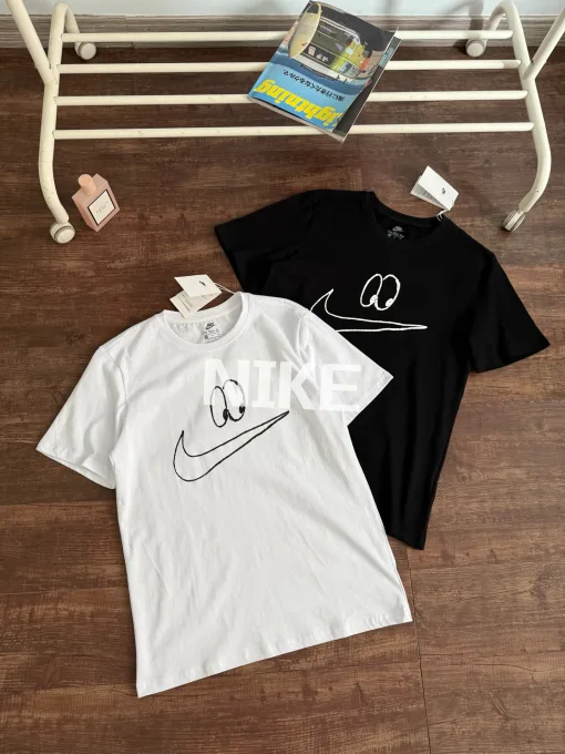 Bestseller Nike Kurzarm Schwarz Baumwolle Klassisch Luxus
