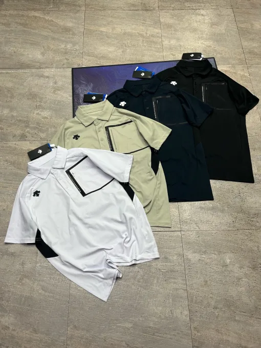Premium Qualität Descente Kurzarm Grün Baumwolle Patchwork Luxus