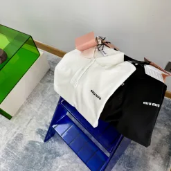 Luxus Miu Miu Kurzarm Weiß Baumwolle Solid Style