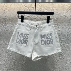 Hochwertige Dior Shorts Denim Strass Luxus