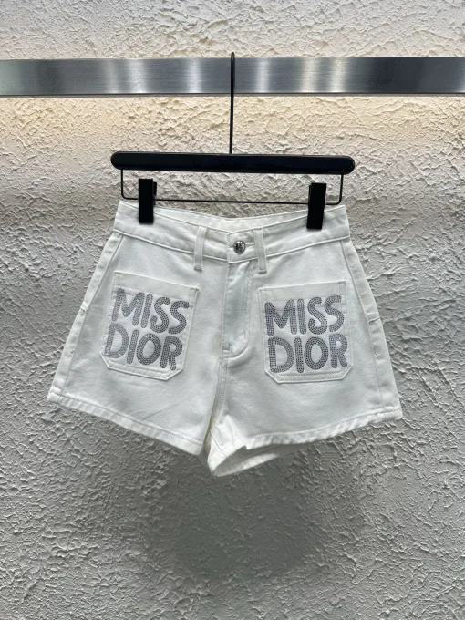 Hochwertige Dior Shorts Denim Strass Luxus