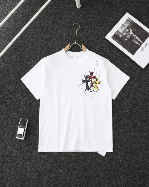 Meistverkaufte Chrome Hearts Kurzarm Gold Baumwolle Print Stil