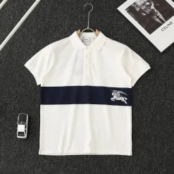 Burberry Kurzarmhemd aus weißer Baumwolle in Premiumqualität, Classic Collection