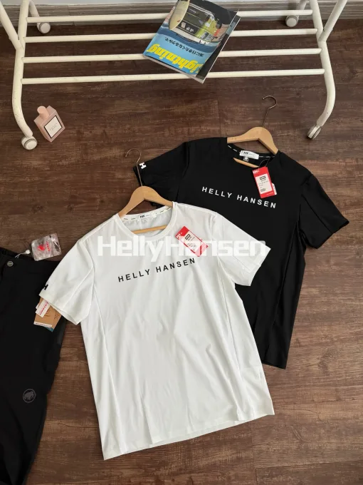 Premium Qualität Helly Hansen Kurzarm Schwarz Baumwolle Casual Luxus