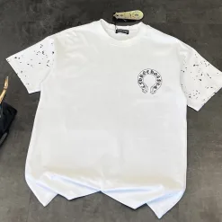 Premium Qualität Chrome Hearts Kurzarm Weiß Baumwolle Gewaschen Luxus