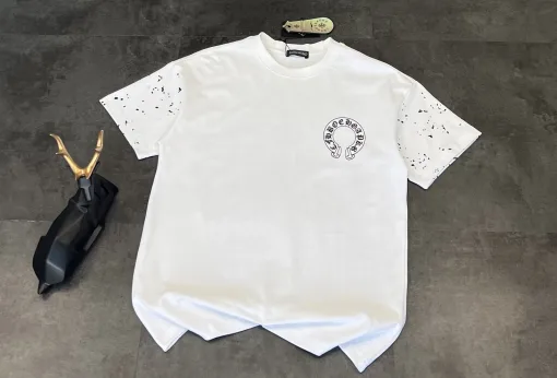 Premium Qualität Chrome Hearts Kurzarm Weiß Baumwolle Gewaschen Luxus