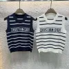 Premium Dior Weste Blau Strick Monogramm Kollektion